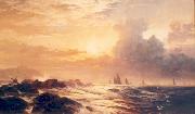 Edward Moran Yachting at Sunset USA oil painting artist